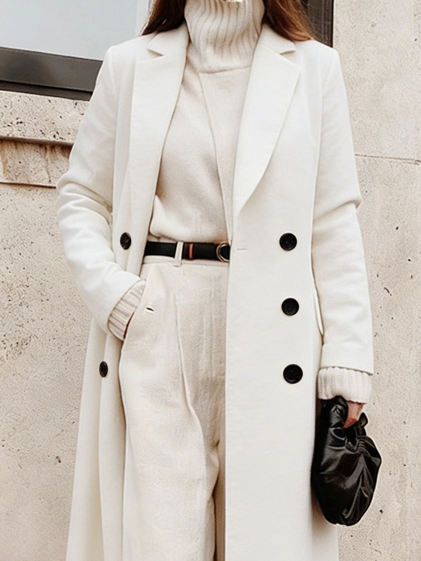 Double-Breasted Longline Overcoat