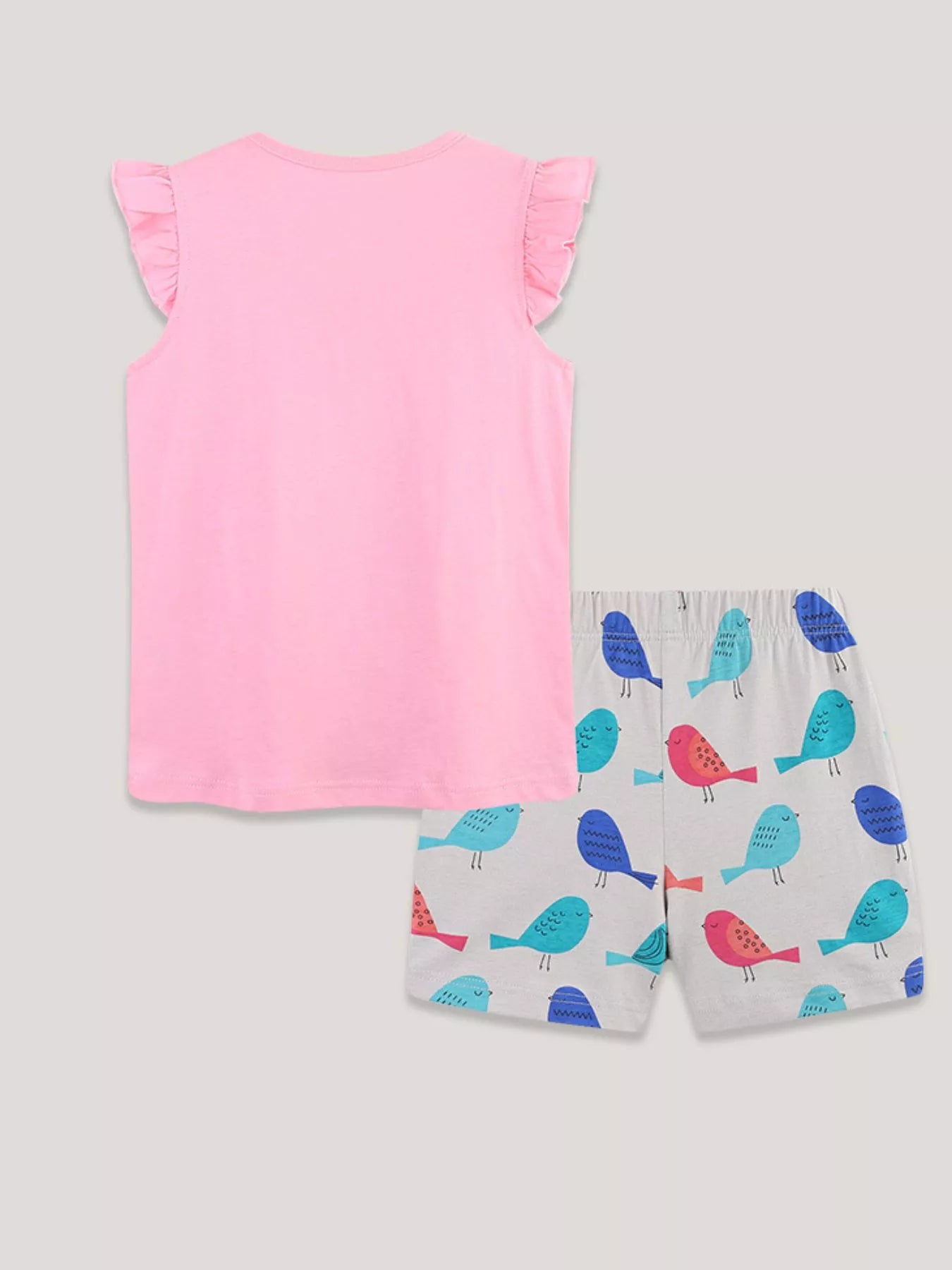 Children's Bird Print Top and Shorts Set