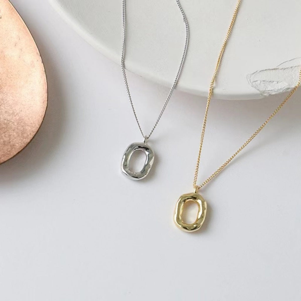 925 Sterling Silver Geometric Pendant Necklace