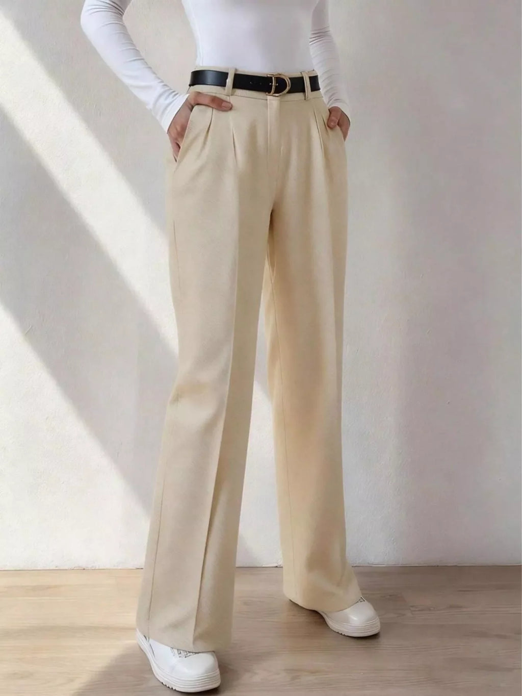 High Waist Wide Leg Dress Pants