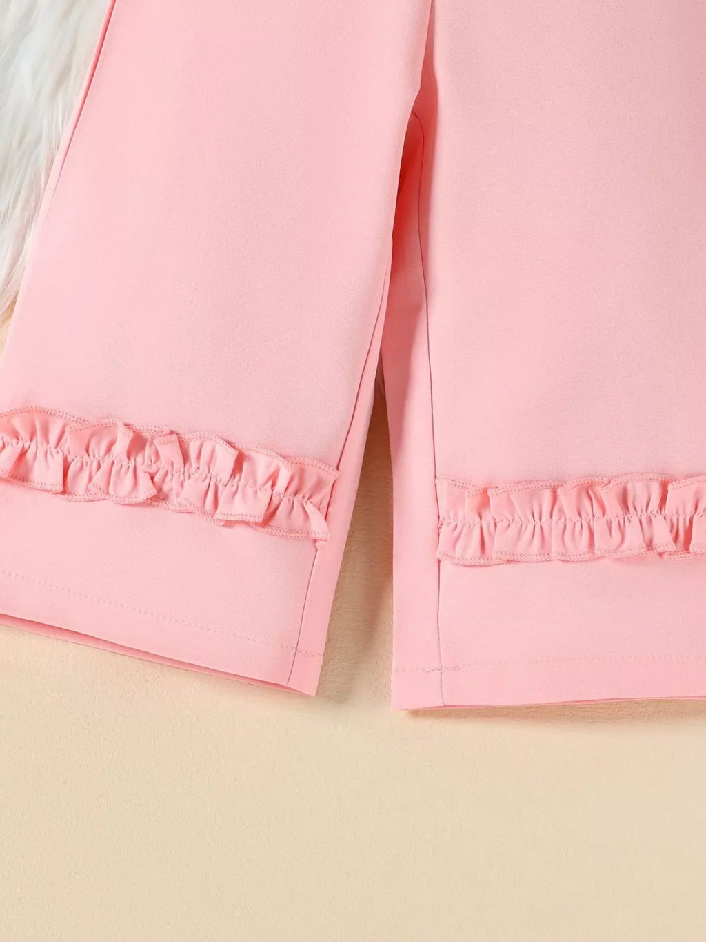 Children's Floral Decor Ruffle Trim Top & Pants Set