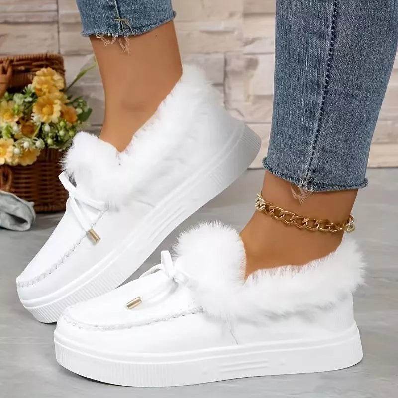 Fuzzy Round Toe Slip-Ons