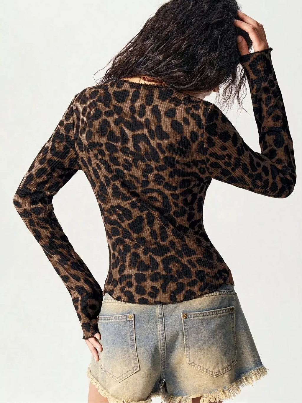 Leopard Button-Up T-Shirt