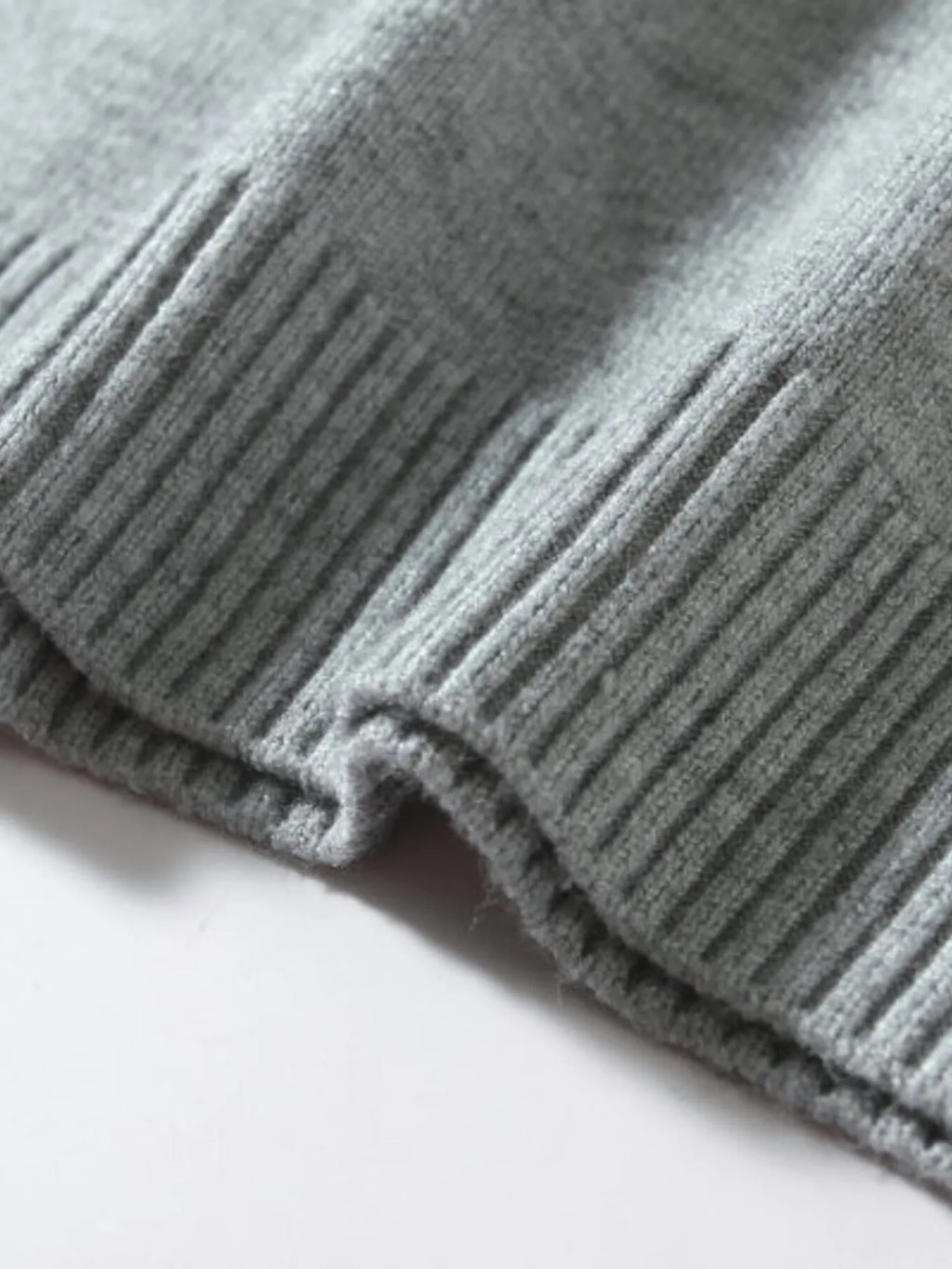 Men's Plus Size Ribbed Hem Long Sleeve Sweater