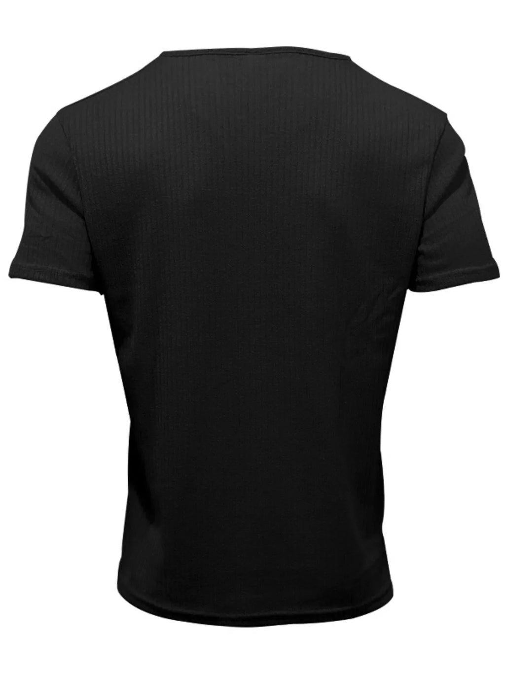 Men's Full Size Ribbed V-Neck T-Shirt Plus Size