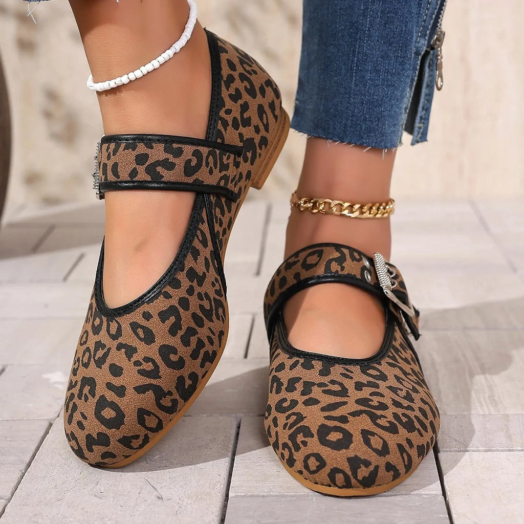 Leopard Print Mary Jane Loafers