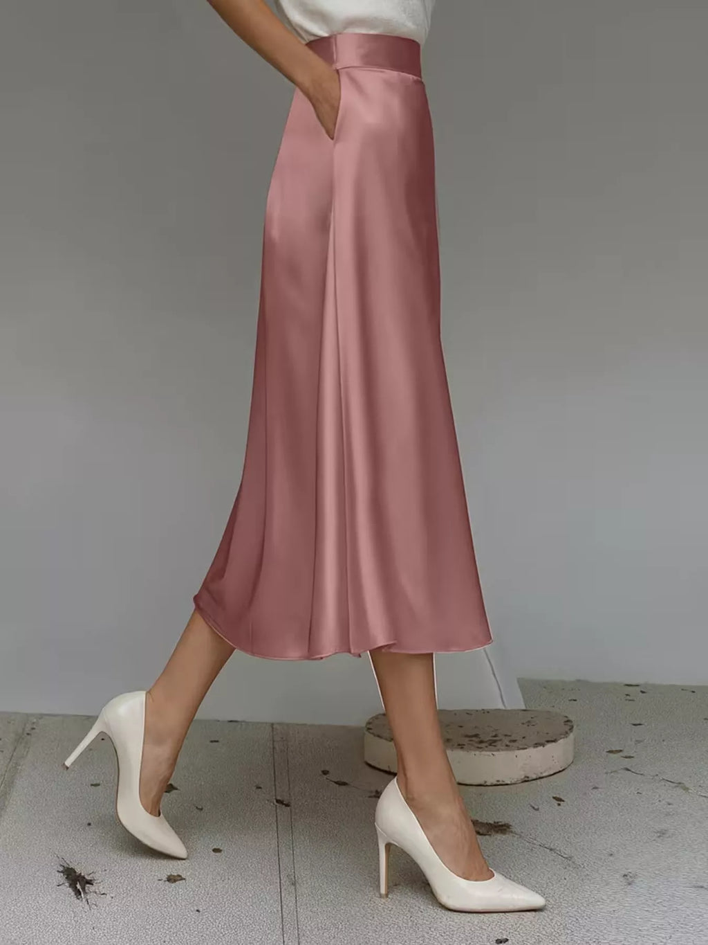 Satin Midi Skirt