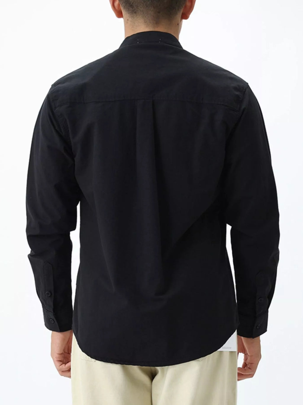 Men's Plus Size Casual Long Sleeve Shirt with Double Chest Pockets
