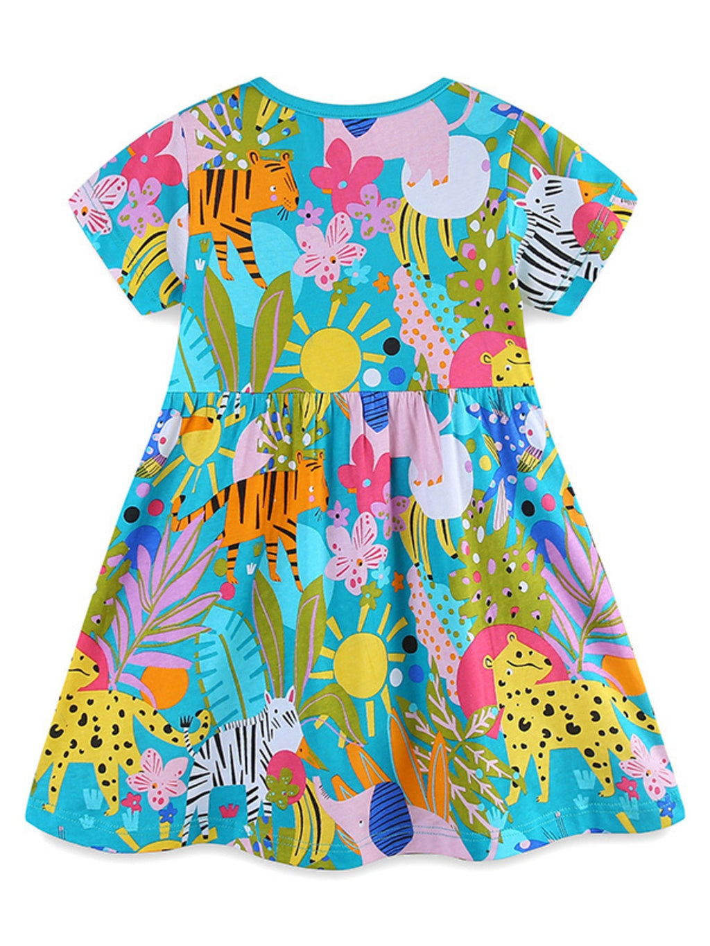 Children's Printed Round Neck Casual Dress