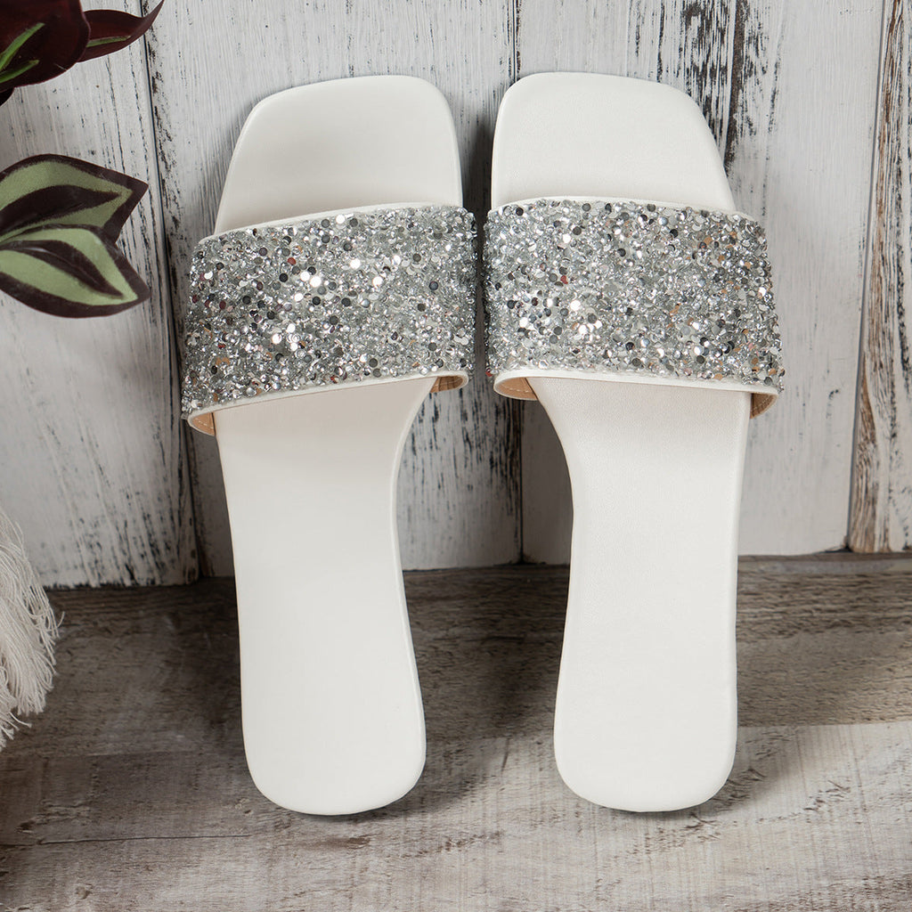 Open Toe Rhinestone Sandals