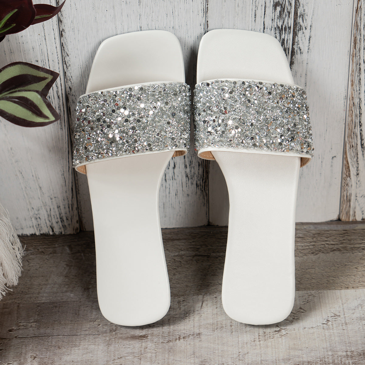 Open Toe Rhinestone Sandals