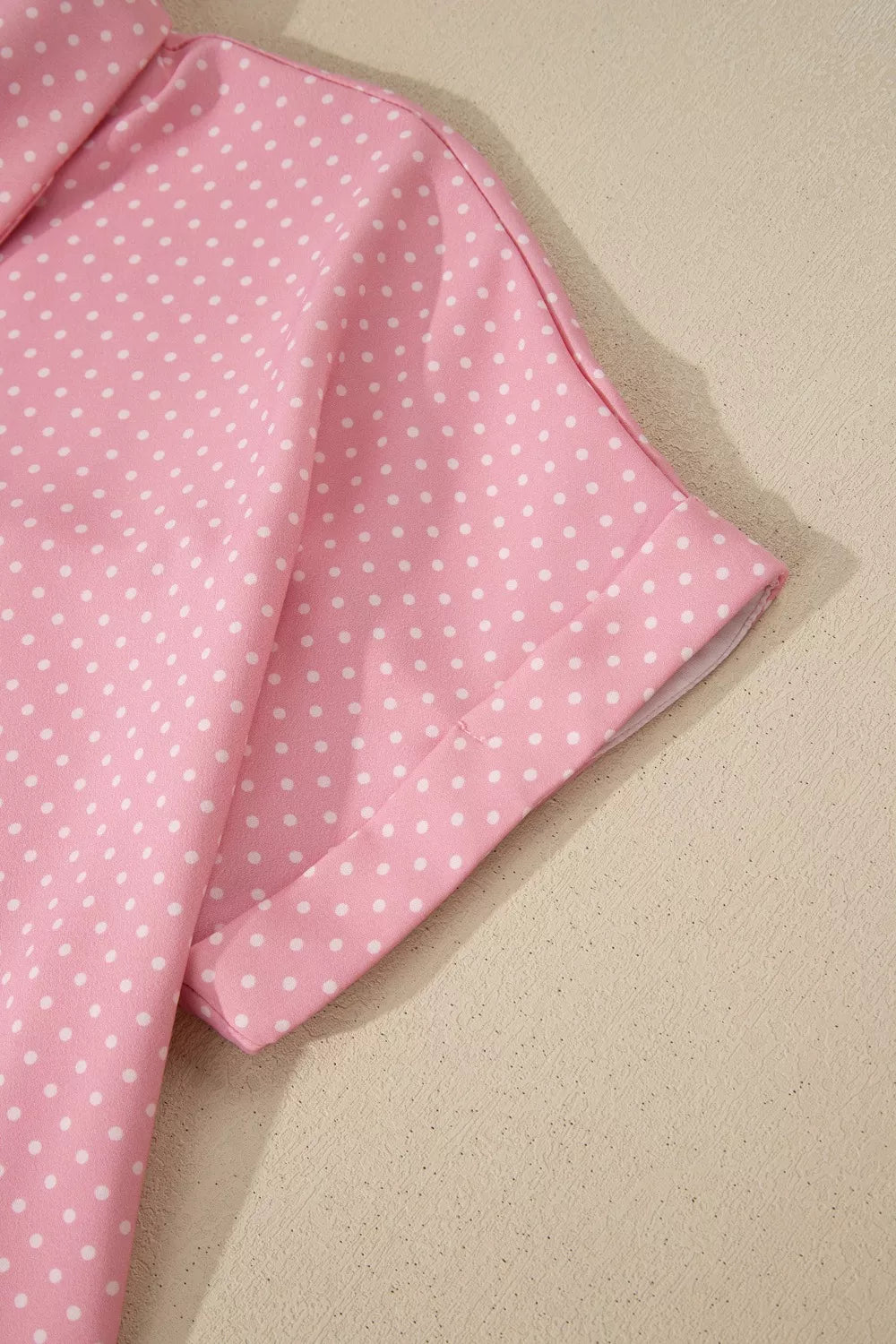 Casual Polka Dot Print Button Down Shirt