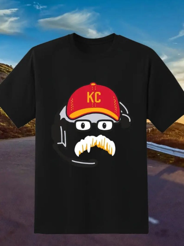 KC Football T-Shirt – Graphic Print Crew Neck Tee