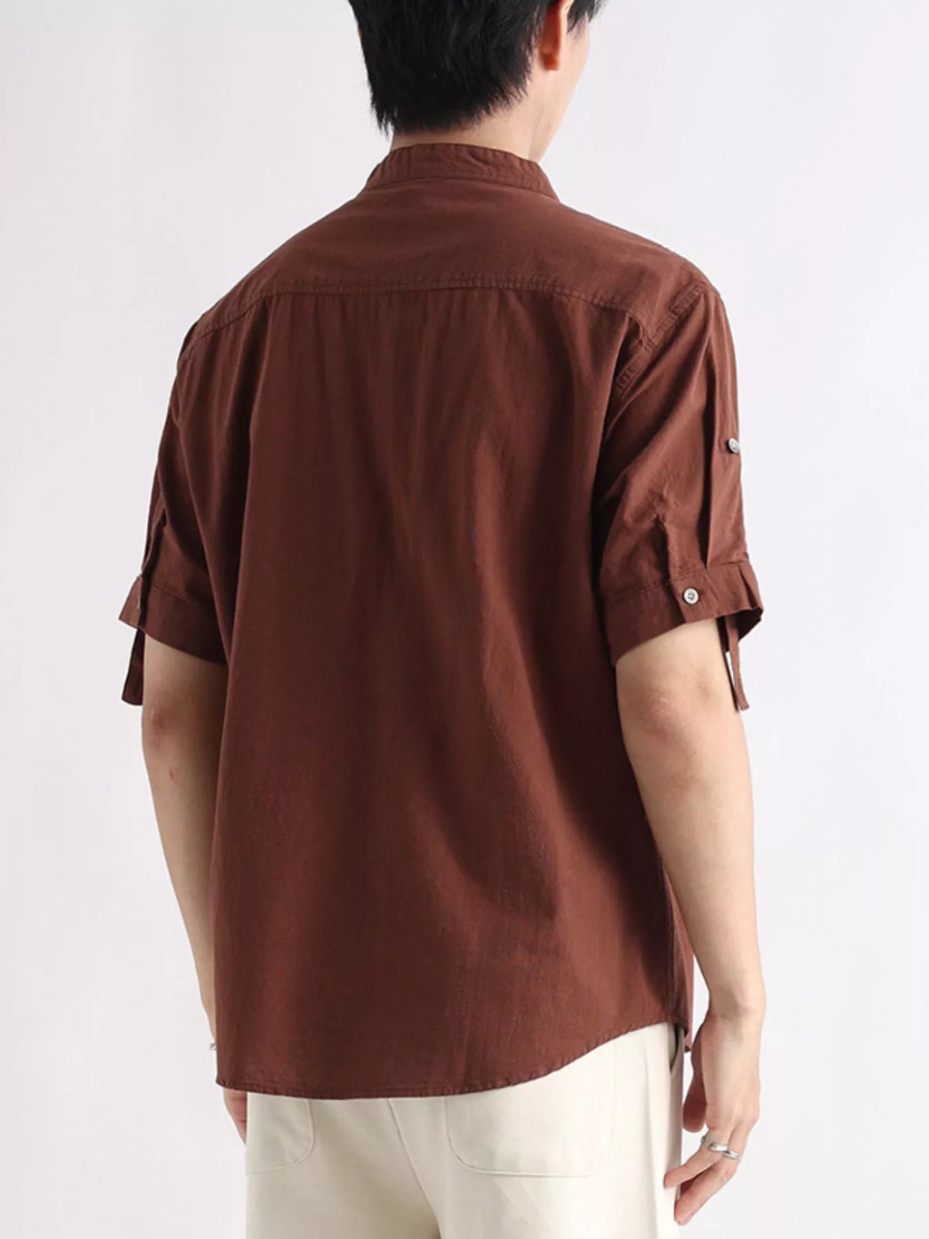 Men's Plus Size Button Detail Short Sleeve Shirt