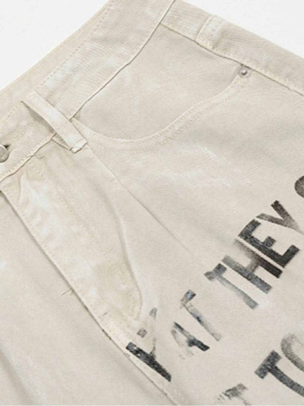 Men's Letter Wide Leg Jeans
