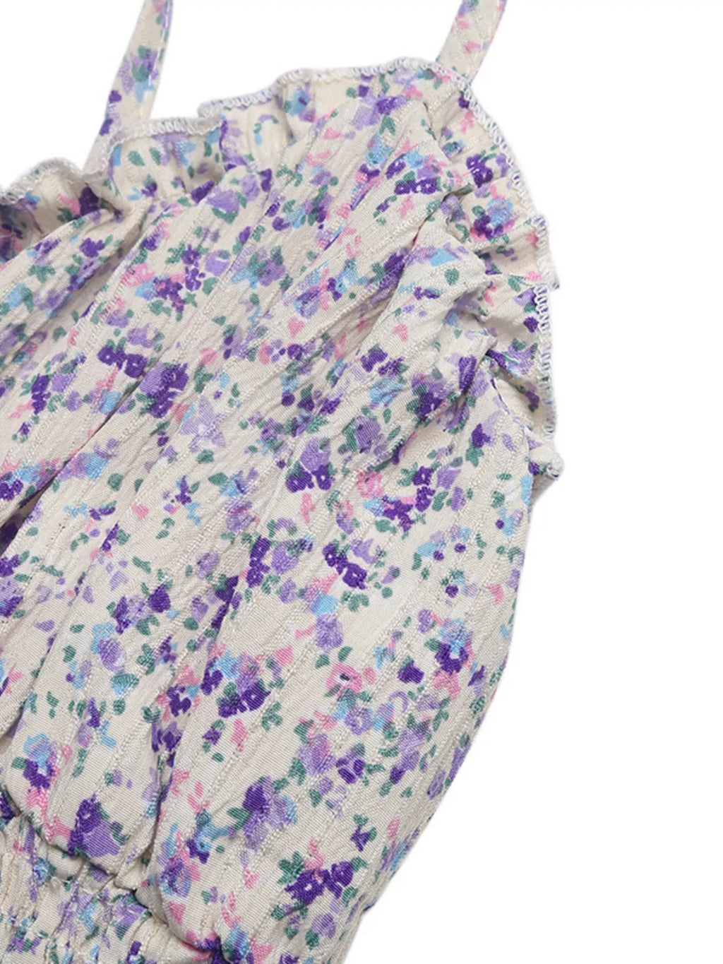 Floral Print Shirred Cami Maxi Dress