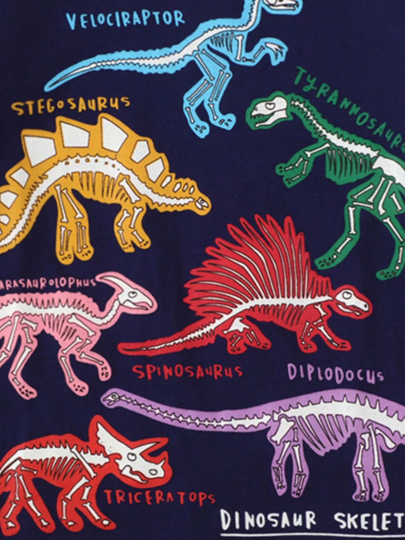 Children's Dinosaur Skeleton Short Sleeve T-Shirt