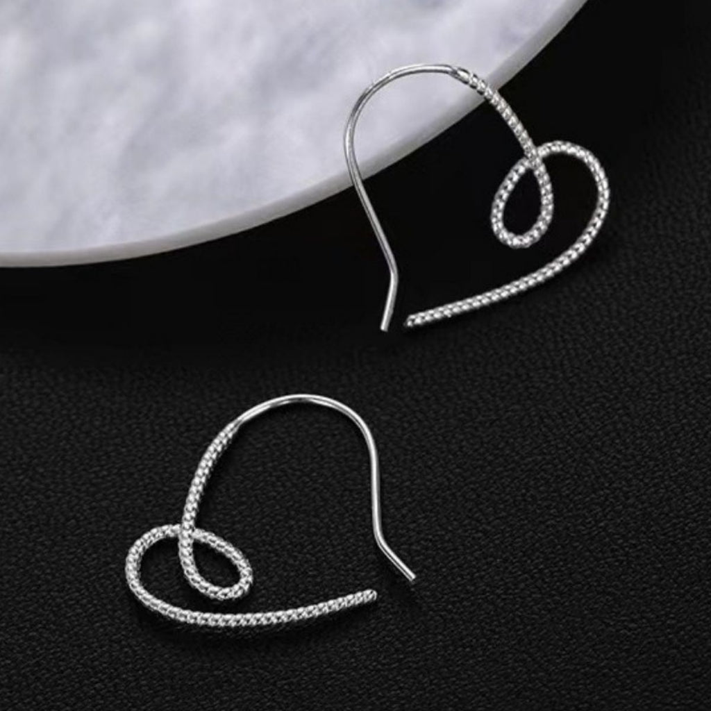 Heart-Shaped Dangle Earrings