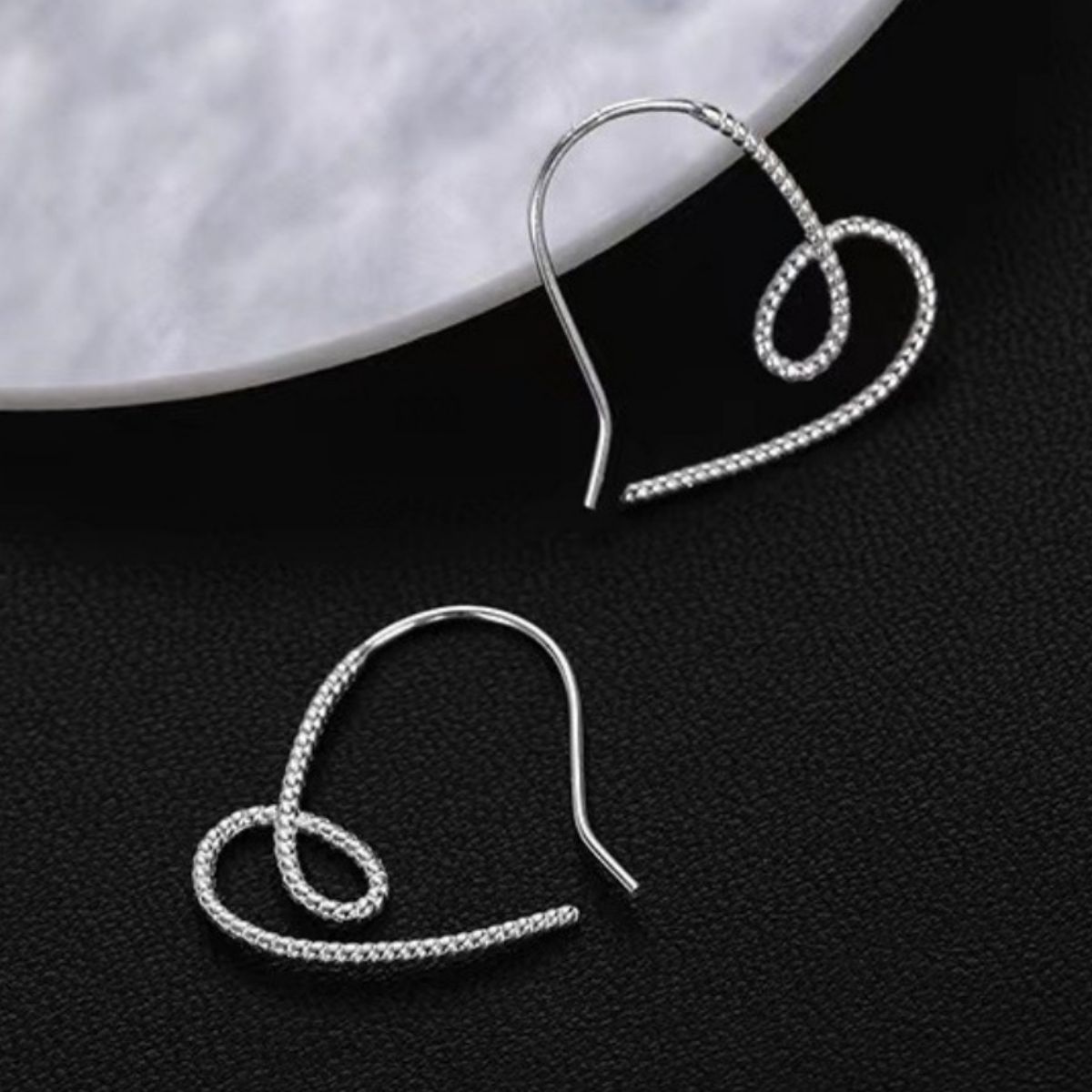 Heart-Shaped Dangle Earrings