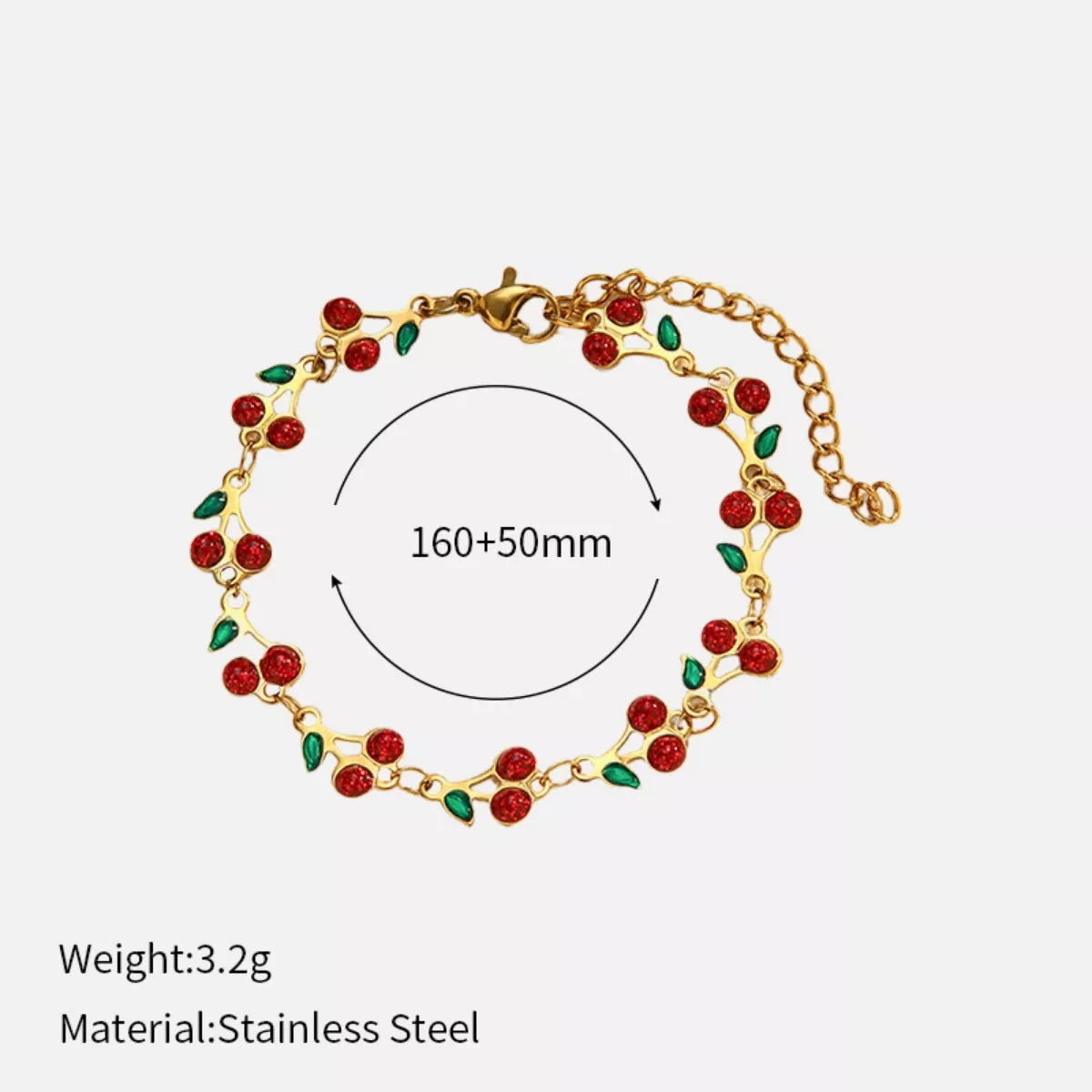 18K Gold-Plated Cherry Charm Bracelet