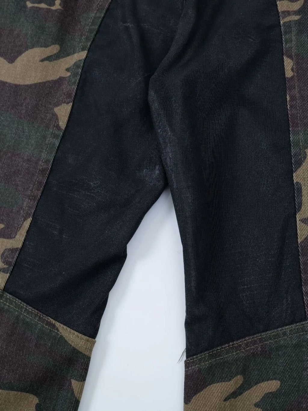Men's Camouflage Bootcut Jeans with Seam Detail