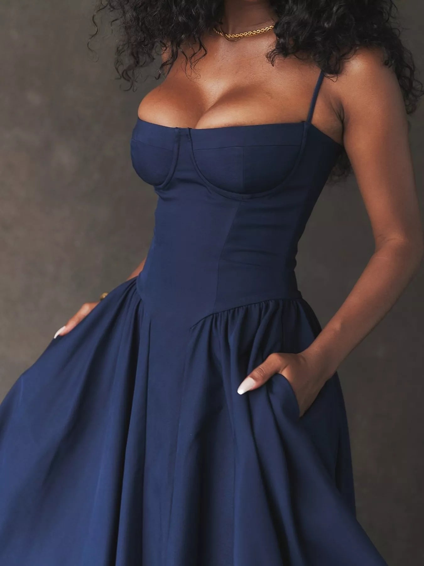 Sweetheart Neck Midi Cami Dress
