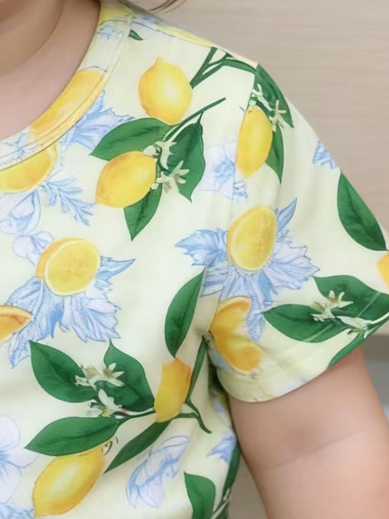 Children's Lemon Print Tee and Shorts Set