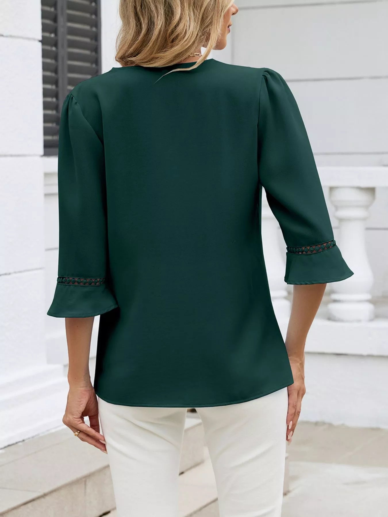V-Neck 3/4 Sleeve Blouse