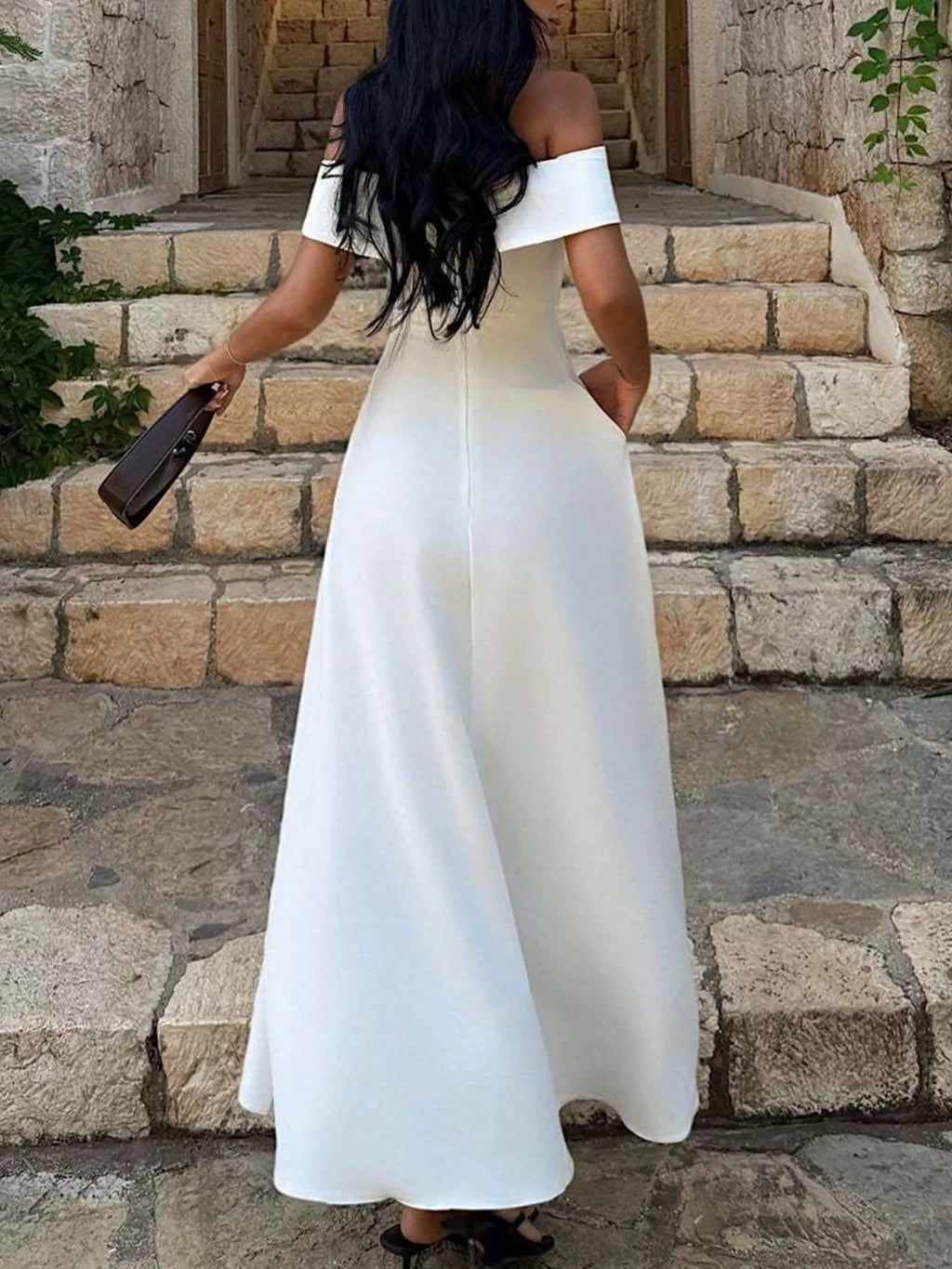 Off-Shoulder A-Line Maxi Dress