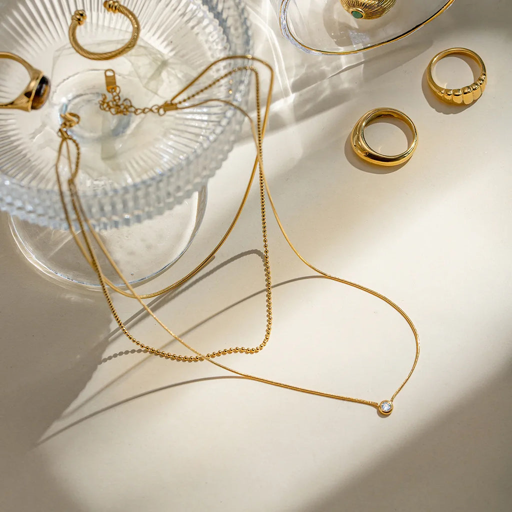 18K Gold-Plated Layered Necklace