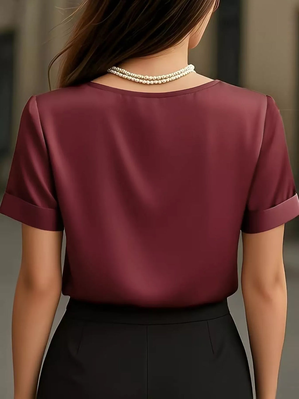 Elegant V-Neck Short Sleeve Ruched Top