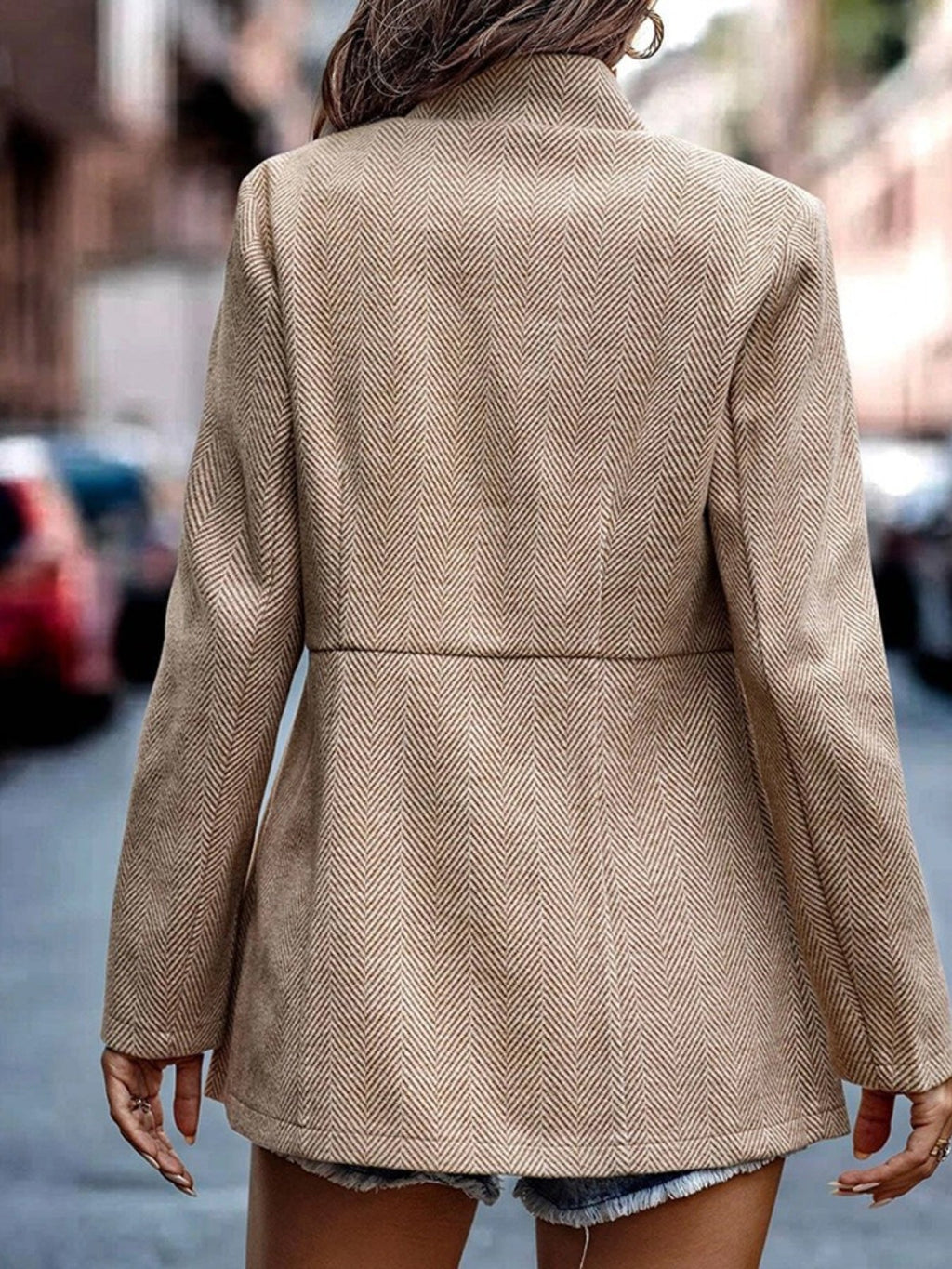 Slim Fit Open Front Blazer