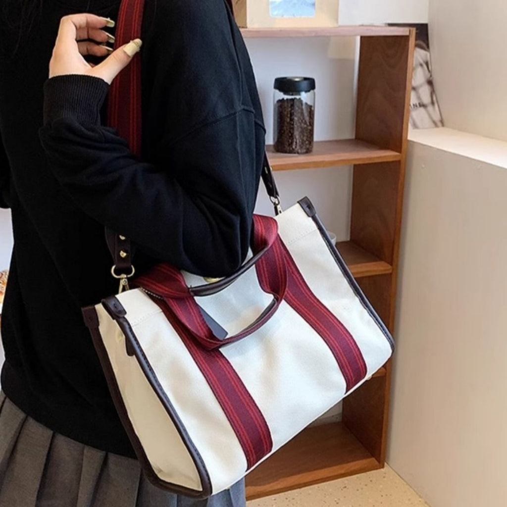 Contrast Canvas Tote Bag