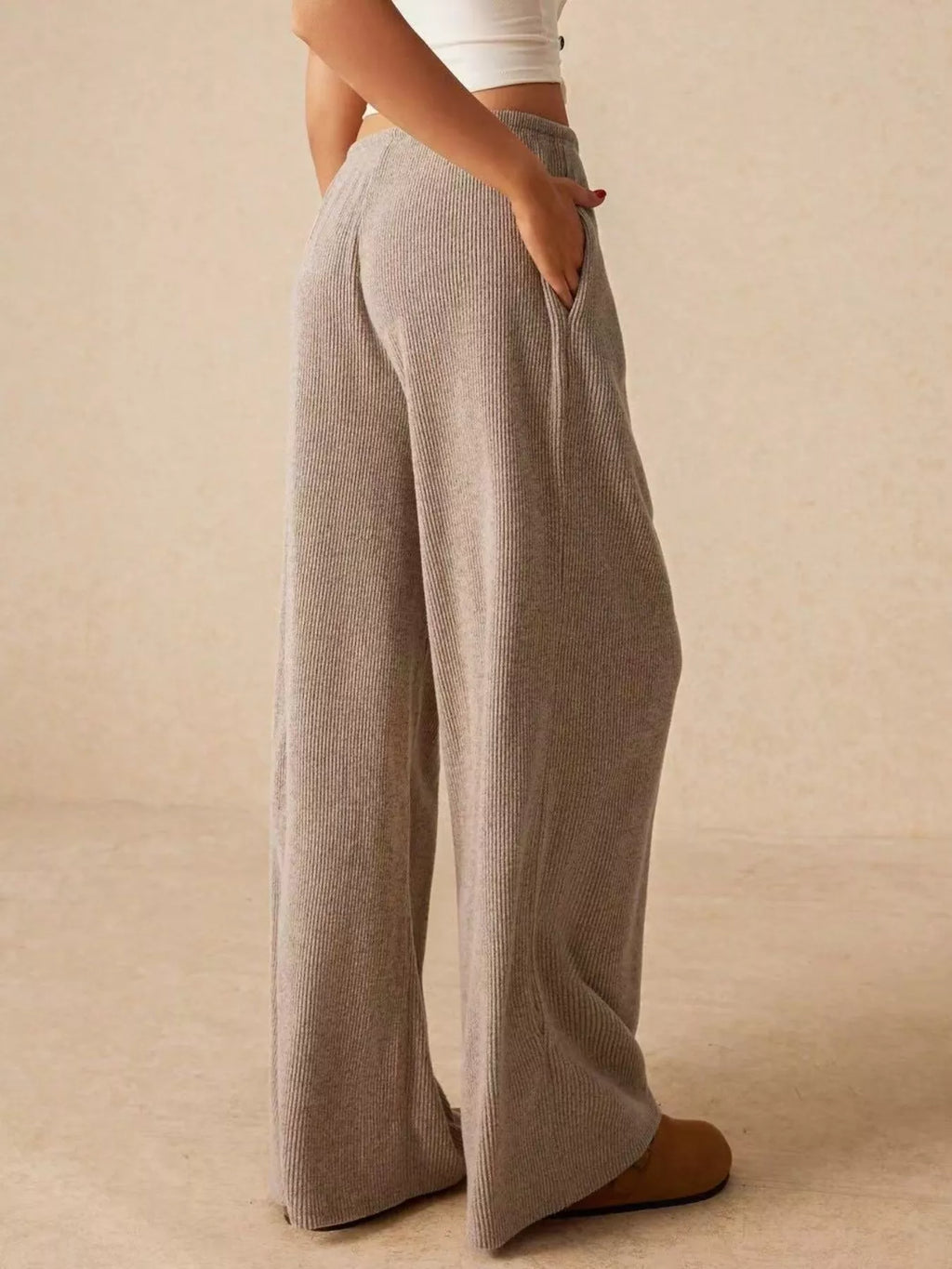 Drawstring Wide Leg Pants