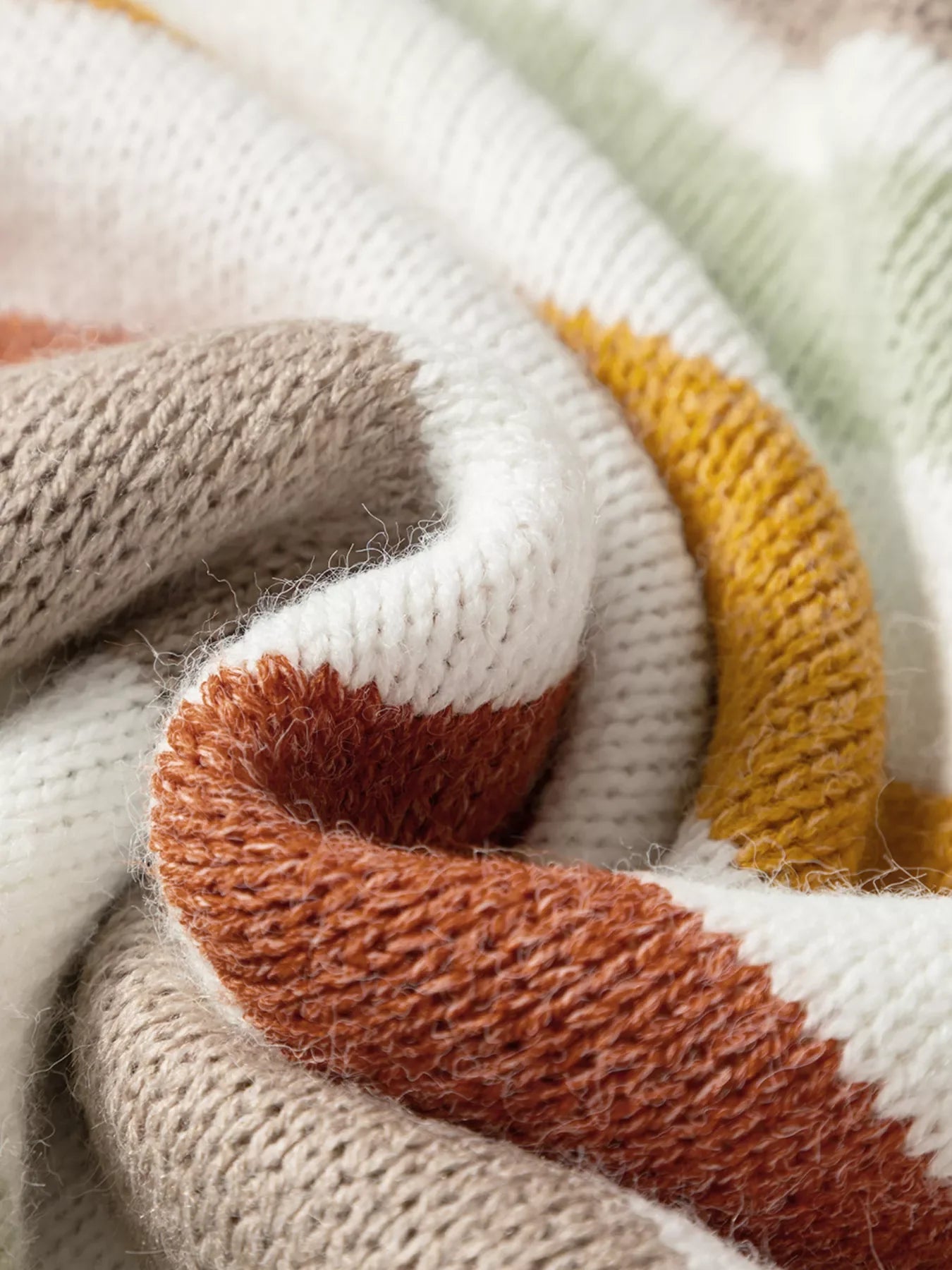 Multicolour Stripe Drop Shoulder Crew Neck Sweater