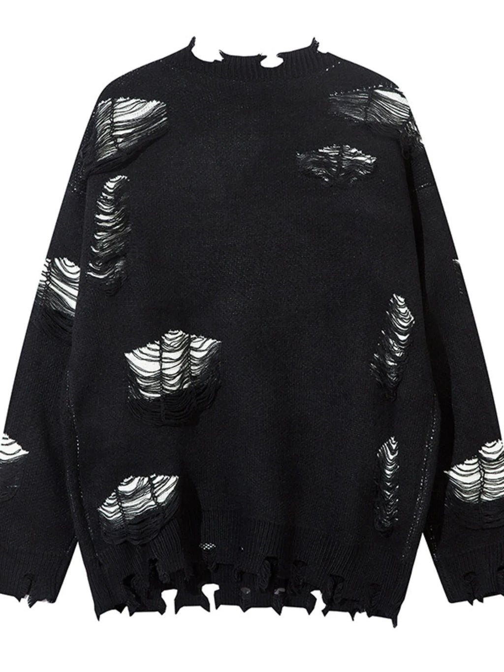 Men's Distressed Chain Detail Oversized Sweater