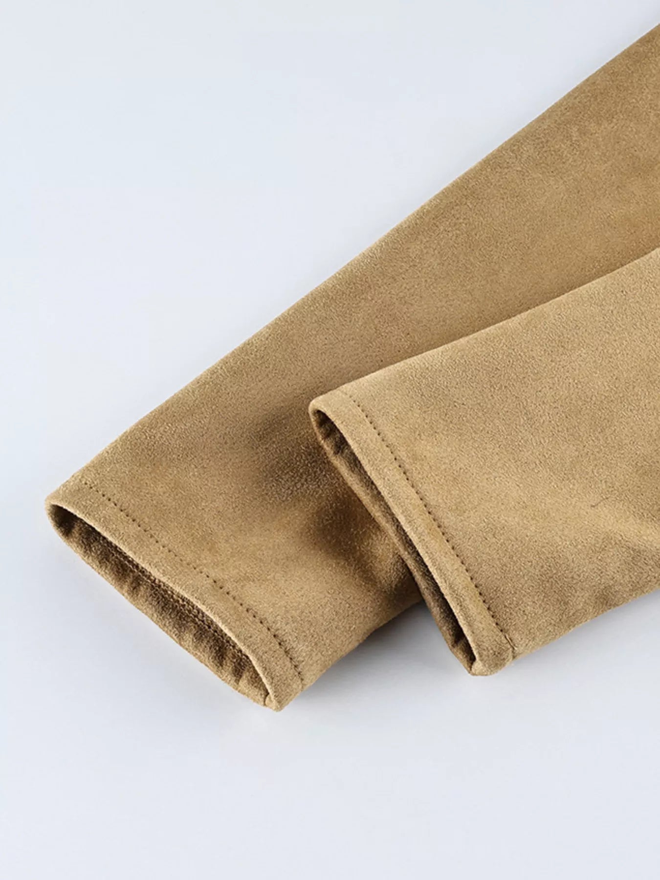 Suede Zip-Up Fitted Jacket