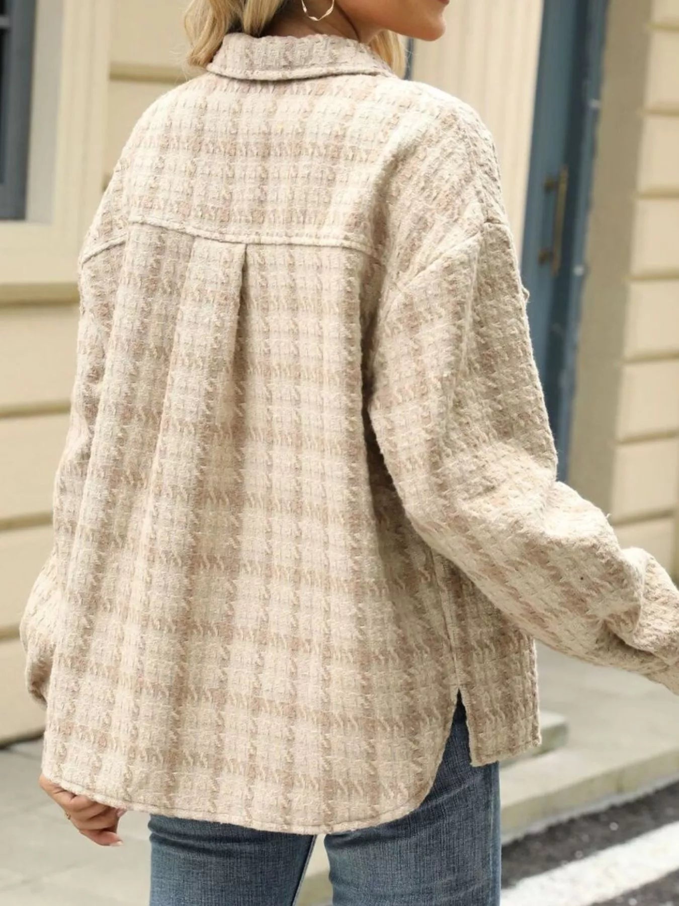 Plaid Button Up Long Sleeve Jacket