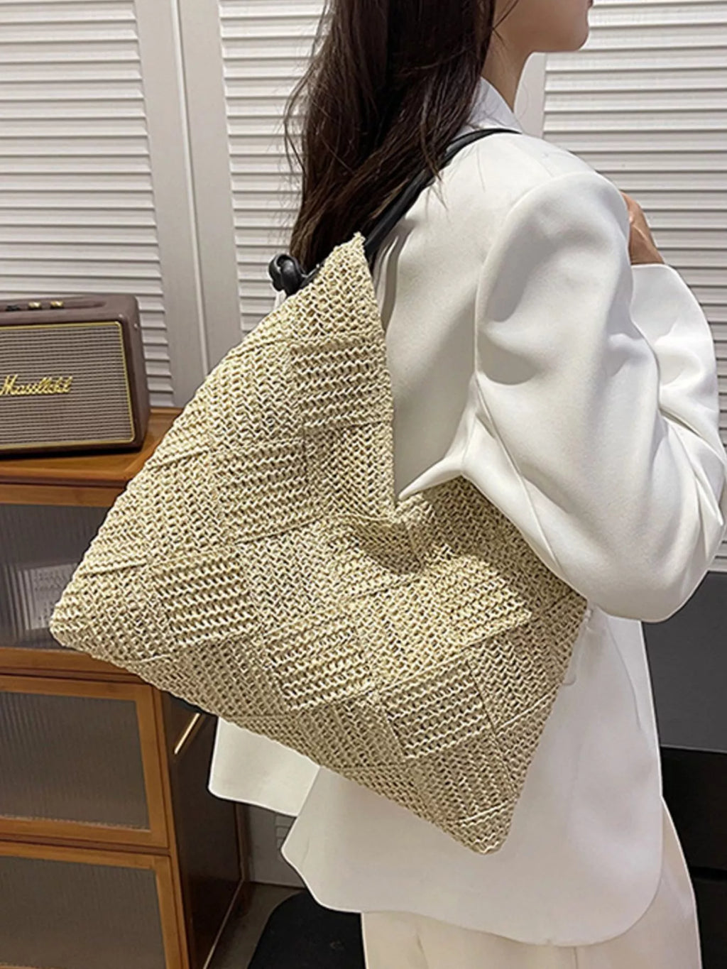 Woven Straw Shoulder Bag
