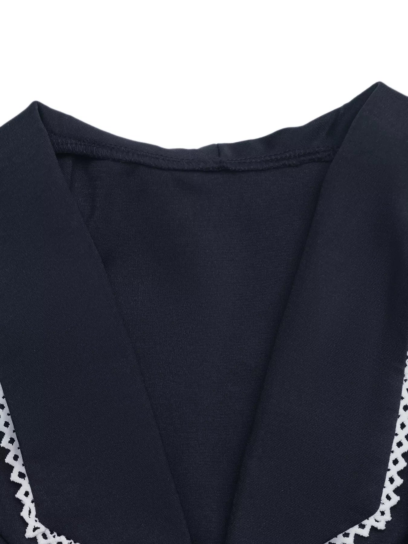 Lace Trim Tie-Front Vest