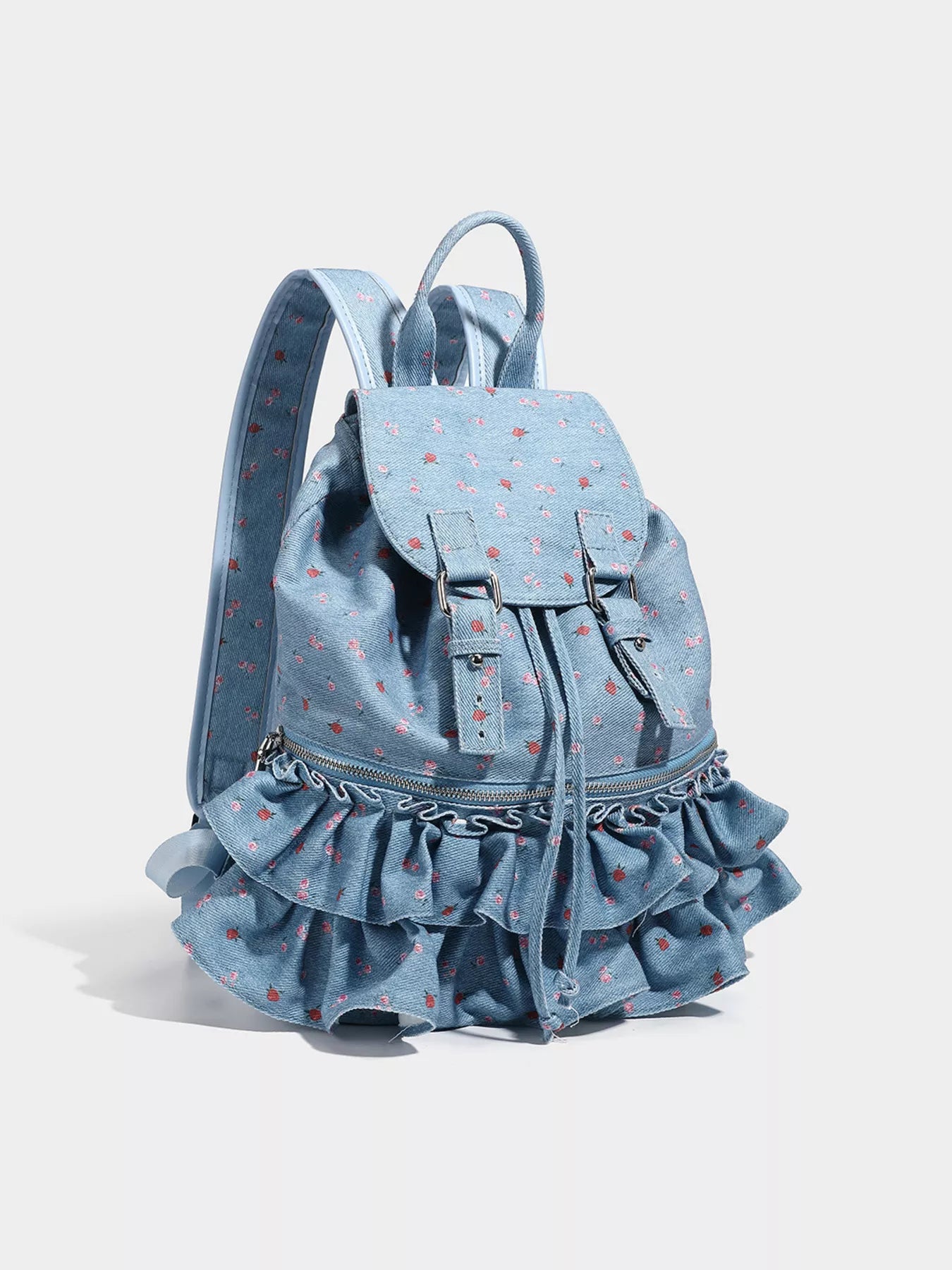 Floral Ruffle Backpack Bag