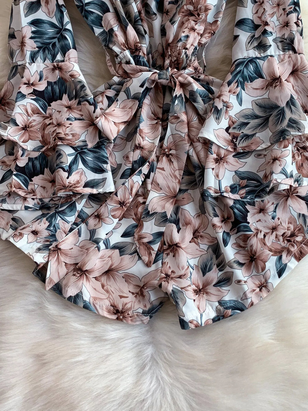 Off-Shoulder Flounce Sleeve Romper