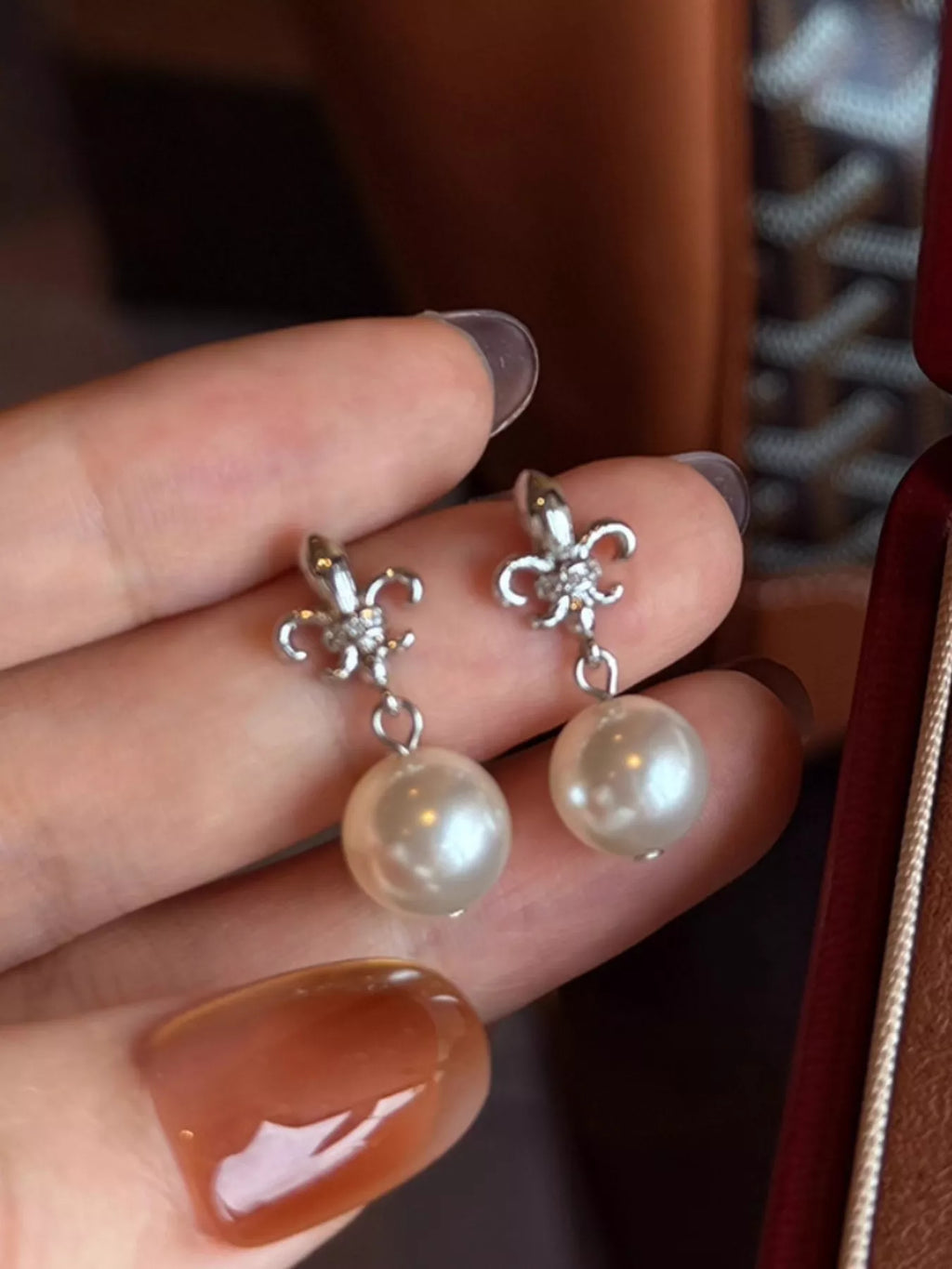 Alloy Pearl Drop Earrings