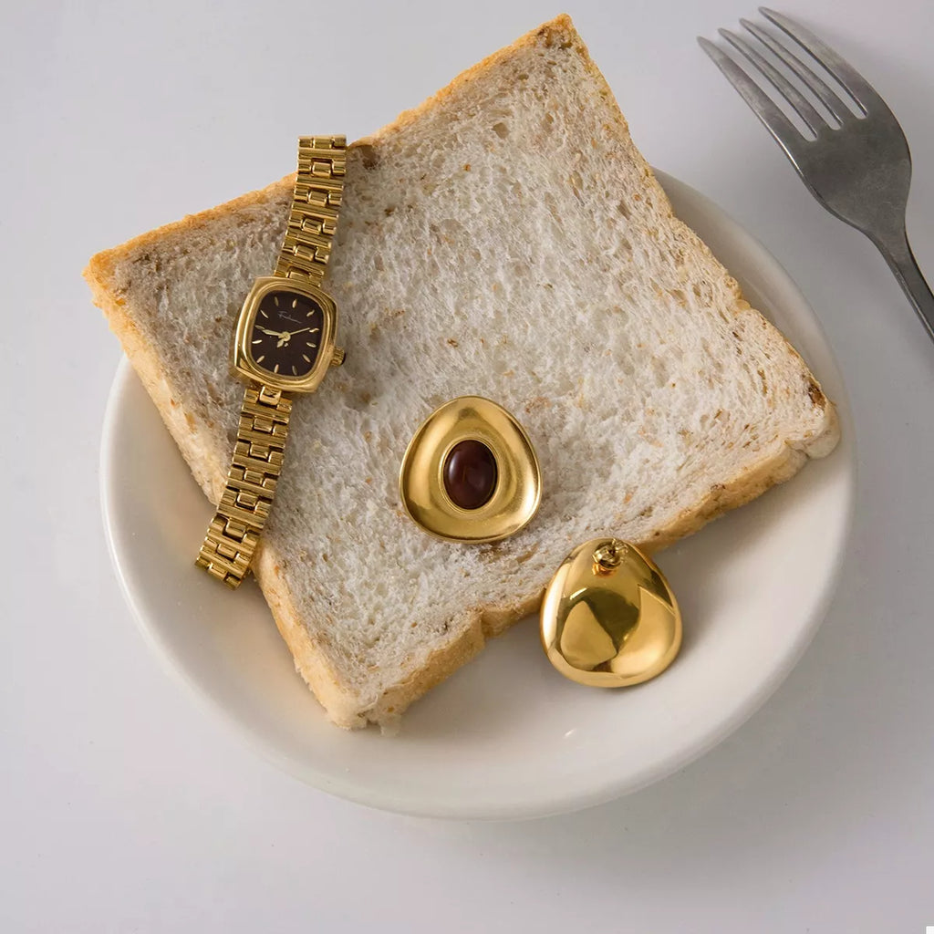18K Gold-Plated Resin Stud Earrings