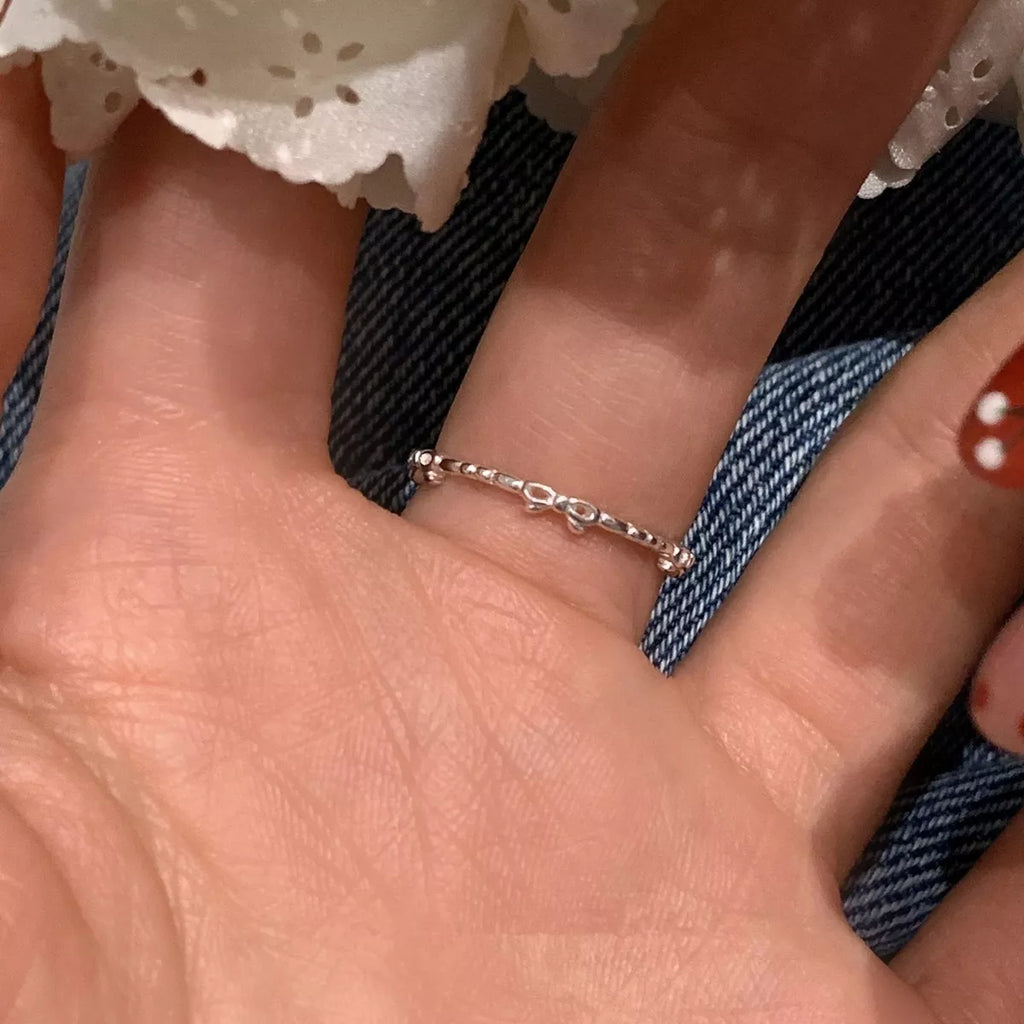 925 Sterling Silver Bow Open Ring