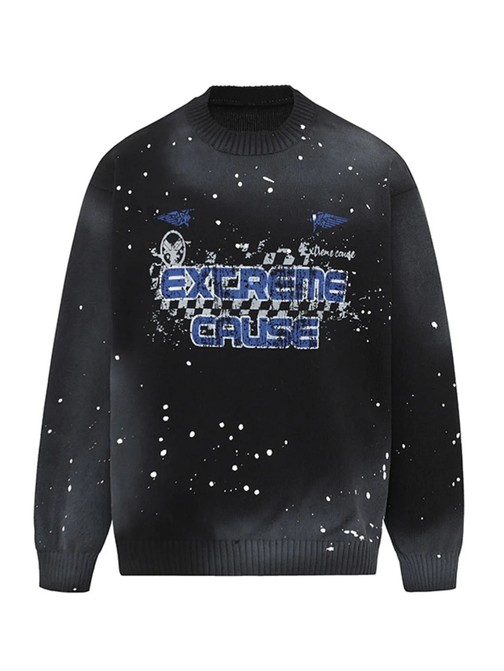 Men's Letter Round Neck Long Sleeve Sweater