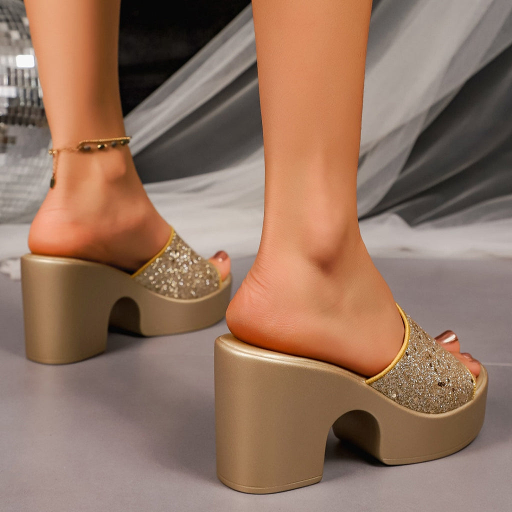 Open Toe Block Heels Sandals