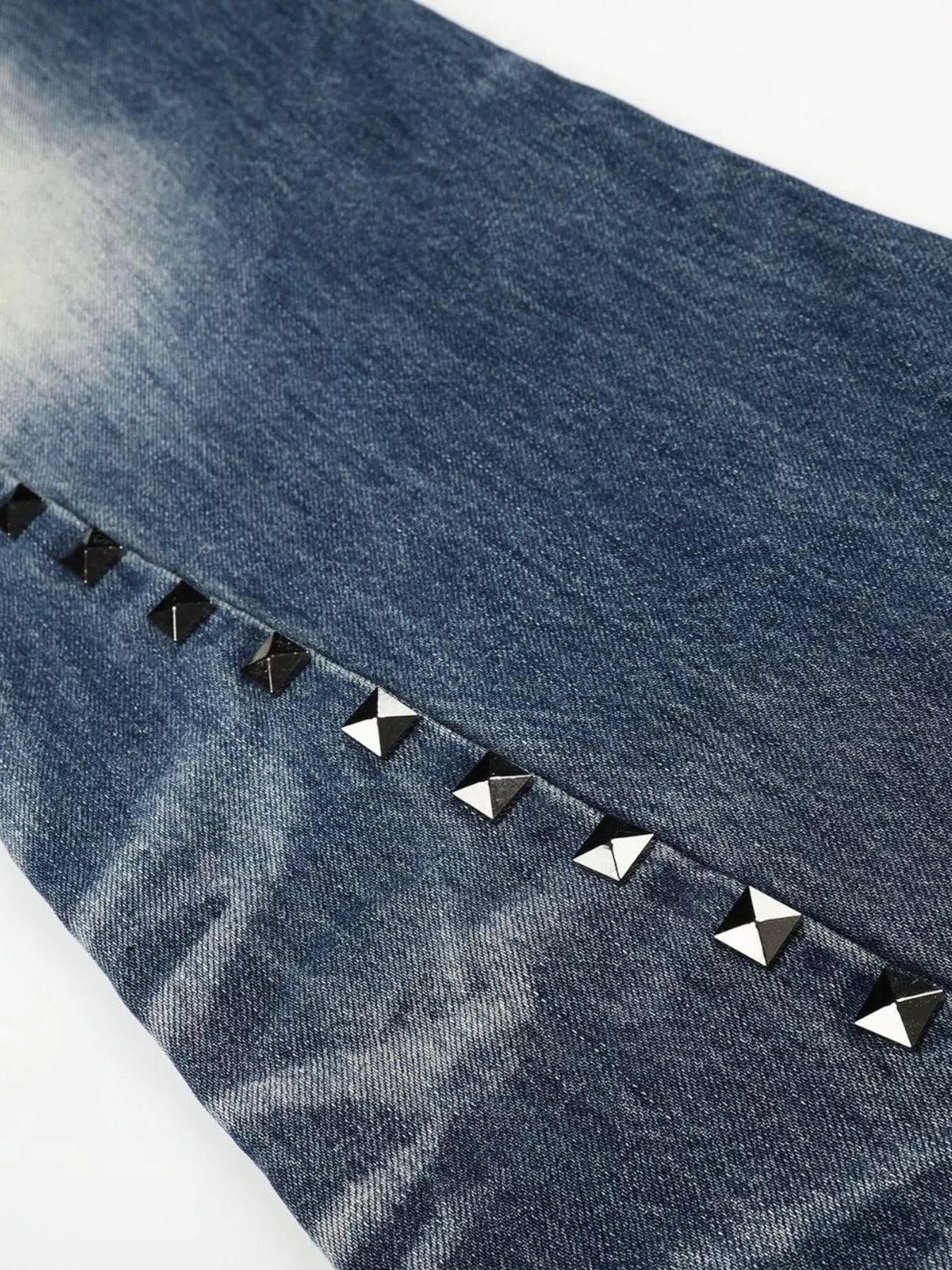 Men's Studded Washed Bootcut Jeans