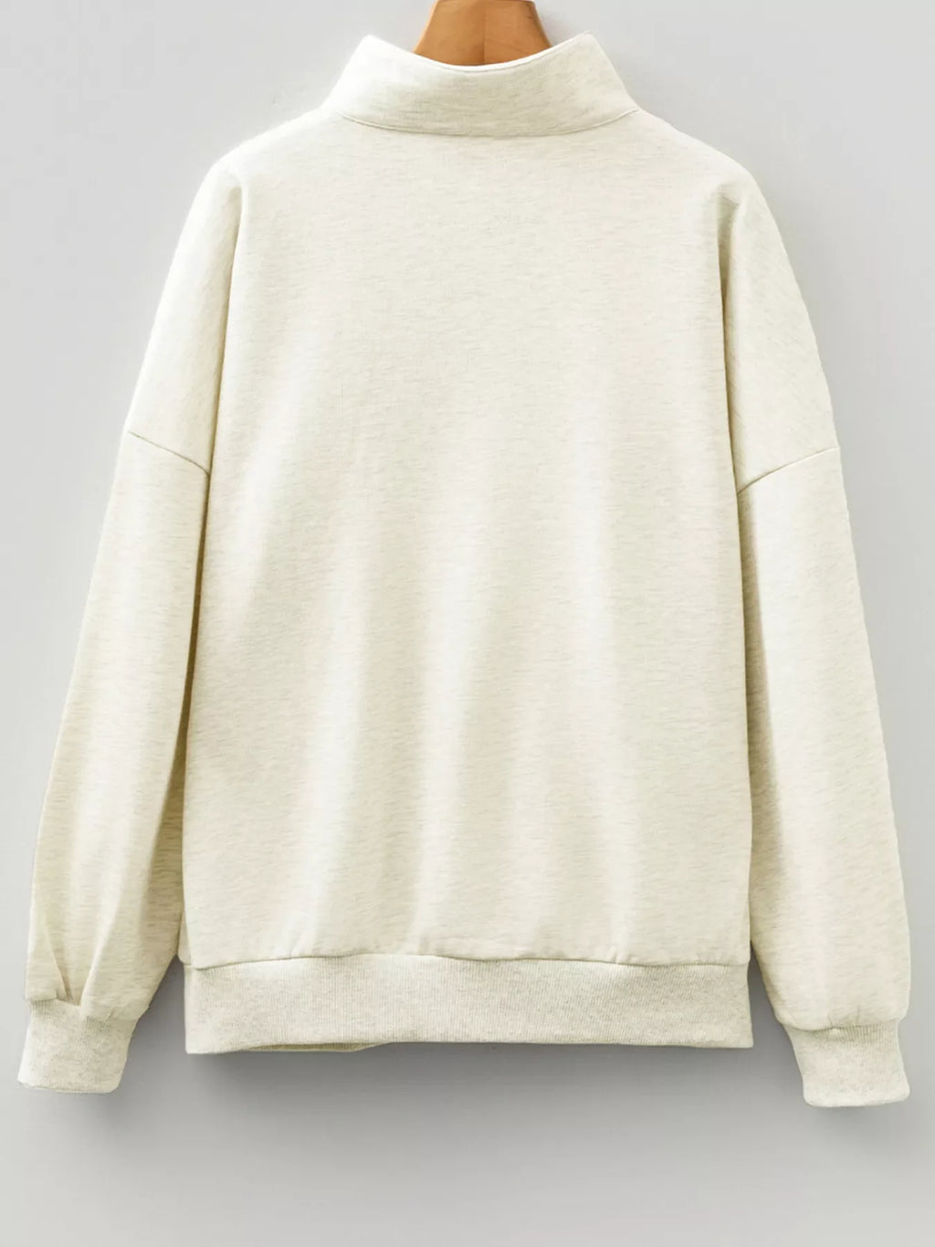 Sequin Candy Canes Contrast Collar Patchwork Loose Sweatshirt