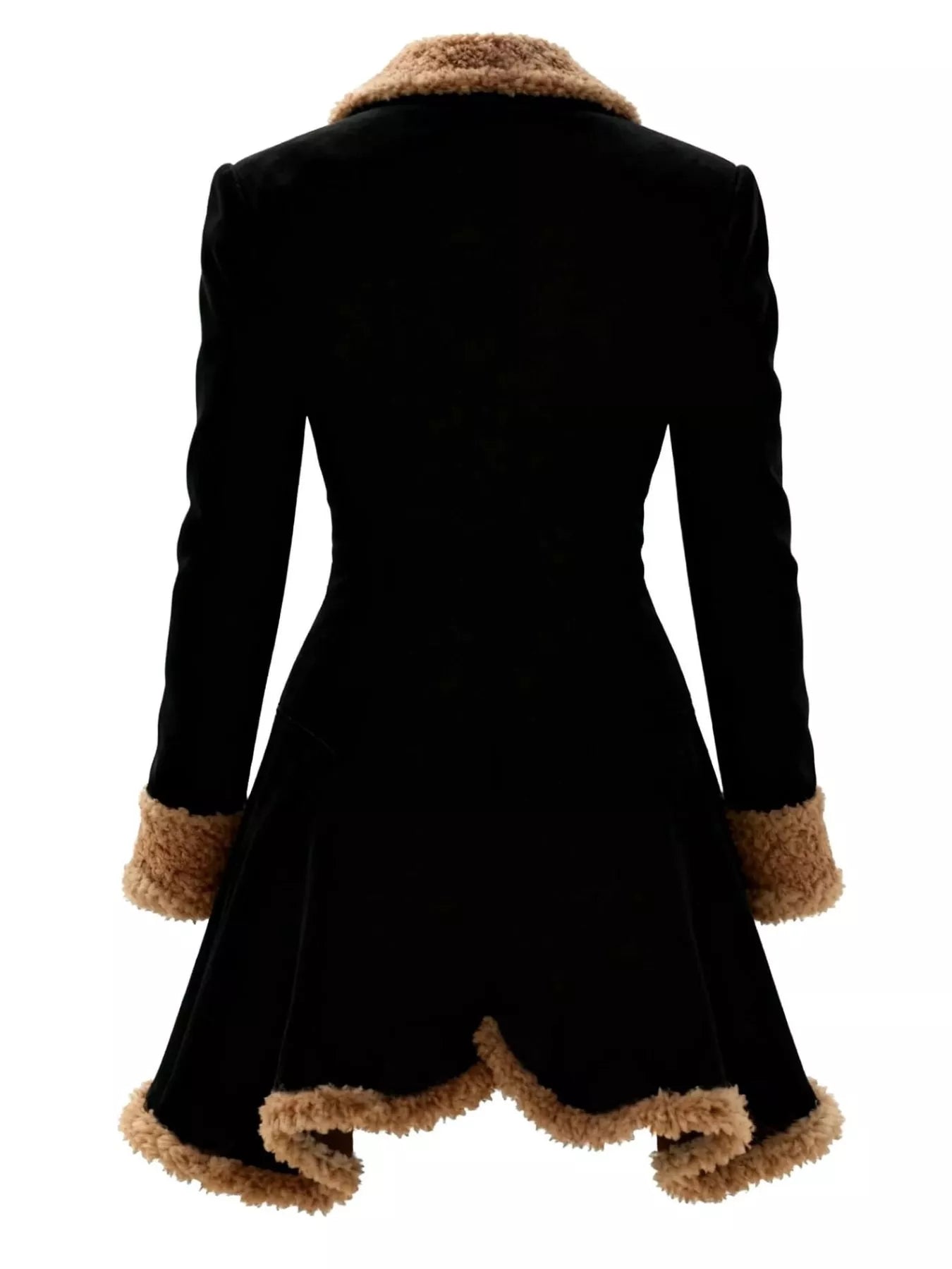 Vintage Suede Sherpa Trimmed Winter Coat